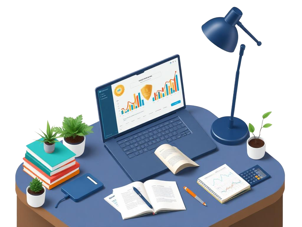 Financial professional working with charts and documents